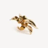 Bague pour petit doigt « Bloom » pour femme, couleur rose, en or brillant