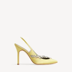 Balenciaga pour femme | Escarpins à bride arrière Manolo Blahnik couleur citron vert