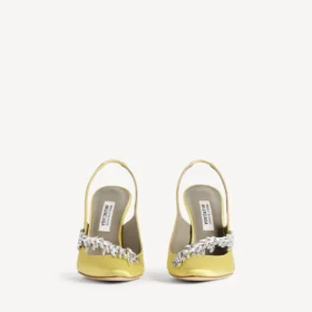 Balenciaga pour femme | Escarpins à bride arrière Manolo Blahnik couleur citron vert