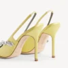Balenciaga pour femme | Escarpins à bride arrière Manolo Blahnik couleur citron vert