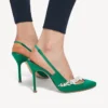 Balenciaga pour femme | Escarpins à bride arrière Manolo Blahnik couleur « grass »
