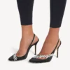 Balenciaga pour femme | Escarpins à bride arrière Manolo Blahnik en noir Balenciaga pour femme | Escarpins à bride arrière Manolo Blahnik en noir