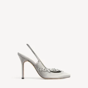 Balenciaga pour femme | Escarpins à bride arrière Manolo Blahnik en Plume grise