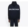 Balenciaga pour homme, dos avec grand logo imprimé, noir 556143TAV371000