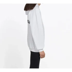 Balenciaga pour homme, dos avec grand logo, imprimé uni, blanc 508184TYK549000