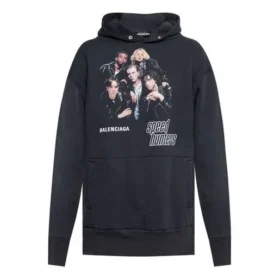 Balenciaga pour homme Speedhunters Boysband à capuche et imprimé, manches longues, bleu marine 541873TCV371055