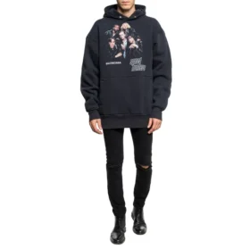 Balenciaga pour homme Speedhunters Boysband à capuche et imprimé, manches longues, bleu marine 541873TCV371055
