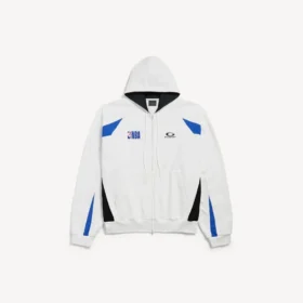 Balenciaga pour homme | Sweats à capuche oversize zippés issus de la collaboration avec la NBA, en blanc/multicolore