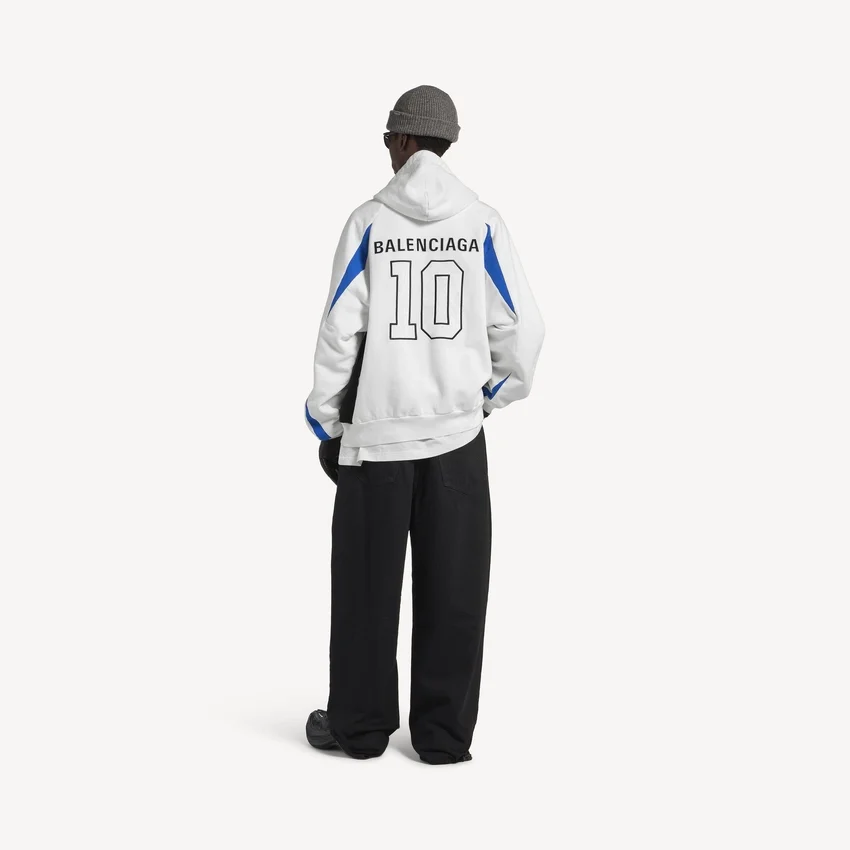 Balenciaga pour homme | Sweats à capuche oversize zippés issus de la collaboration avec la NBA, en blanc/multicolore Balenciaga pour homme | Sweats à capuche oversize zippés issus de la collaboration avec la NBA, en blanc/multicolore