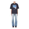 Balenciaga Speed Hunters pour homme, noir, bande bleue, manches courtes, gris 541875TCV381055