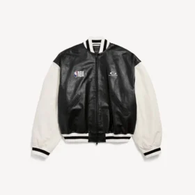 Balenciaga | Veste universitaire issue de la collaboration avec la NBA, en noir/blanc