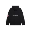 Balenciaga x NASA FW21 pour homme : sweat à capuche classique en coton à manches longues, coupe ample, logo crossover, noir 651799TKVD81070