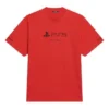 Balenciaga x PlayStation : collaboration automne-hiver 2021, t-shirt unisexe à manches courtes PS5 avec imprimé géométrique alphabétique, rouge, 651795TKVF36552
