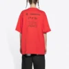 Balenciaga x PlayStation : collaboration automne-hiver 2021, t-shirt unisexe à manches courtes PS5 avec imprimé géométrique alphabétique, rouge, 651795TKVF36552