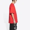 Balenciaga x PlayStation : collaboration automne-hiver 2021, t-shirt unisexe à manches courtes PS5 avec imprimé géométrique alphabétique, rouge, 651795TKVF36552
