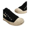 Baskets basses Paris « Coton noir déchiré et caoutchouc blanc » 688757W3RC21090