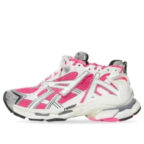 Baskets de course « Mailles et nylon blanc, rose et gris » 677402W3RBN9155