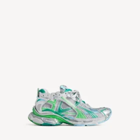 Baskets de course pour homme en gris/vert/bleu