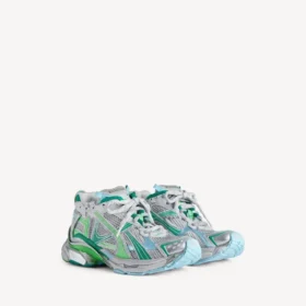 Baskets de course pour homme en gris/vert/bleu