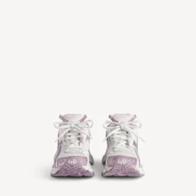Baskets de course pour femme à paillettes, coloris blanc/lilas/rose