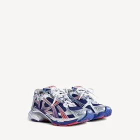 Baskets de course pour homme à dégradé de couleurs bleu marine/rouge/gris