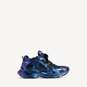Baskets de course pour homme irisées, couleur bleue