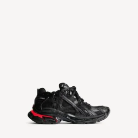 Baskets de course pour homme à LED, noires