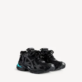 Baskets de course pour homme à LED, noires