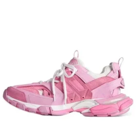 Baskets de sport « Maille rose et tissu aspect daim » 542436W3SU55090