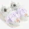 Baskets de sport à nœuds pour femme, blanc/rose Baskets de sport à nœuds pour femme, blanc/rose