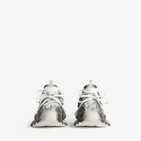 Baskets de sport pour femme avec logo en stencil, noir/blanc