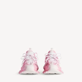 Baskets de sport pour femme avec logo en stencil, rose/blanc
