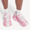 Baskets de sport pour femme avec logo en stencil, rose/blanc