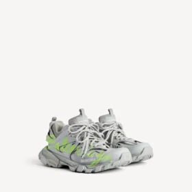 Baskets de sport pour homme « Track Signature » en gris/jaune fluo