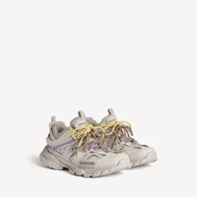 Baskets de track à lacets pour femme, coloris taupe/jaune/violet/marron/noir