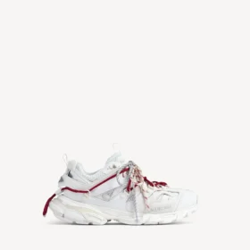 Baskets de track à lacets pour femme, couleur blanc/rouge/gris/noir