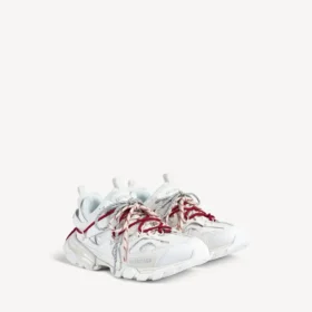 Baskets de track à lacets pour femme, couleur blanc/rouge/gris/noir
