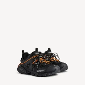 Baskets de trail à lacets pour homme, noir/orange
