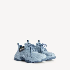 Baskets en toile Triple S pour homme, couleur bleue