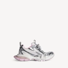 Baskets Gel Clearsole 3XL pour femme, en blanc/rose/noir