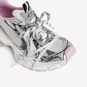 Baskets Gel Clearsole 3XL pour femme, en blanc/rose/noir