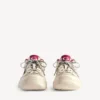 Baskets « Hamptons » pour femme, effet usé moyen, couleur blanc cassé/rouge
