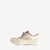 Baskets « Hamptons » pour femme, effet usé moyen, couleur blanc cassé/rouge