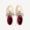 Baskets « Hamptons » pour femme, effet usé moyen, couleur blanc cassé/rouge