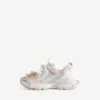 Baskets à lacets 3XL pour femme, en blanc/rose pâle