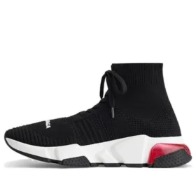 Baskets à lacets Speed 1.0 « Noir, blanc et semelle transparente rouge » 617217W05GG1014