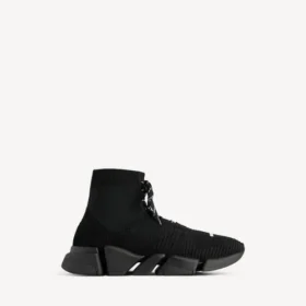 Baskets à lacets Speed 2.0 pour homme en tricot recyclé, couleur noire