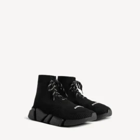 Baskets à lacets Speed 2.0 pour homme en tricot recyclé, couleur noire