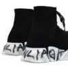 Baskets à lacets Speed 2.0 « Tricot recyclé noir et semelle blanche » 617258W2DD41091