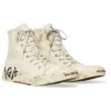 Baskets montantes Paris « Coton blanc déchiré et caoutchouc blanc avec graffitis » 688752W3RR49010